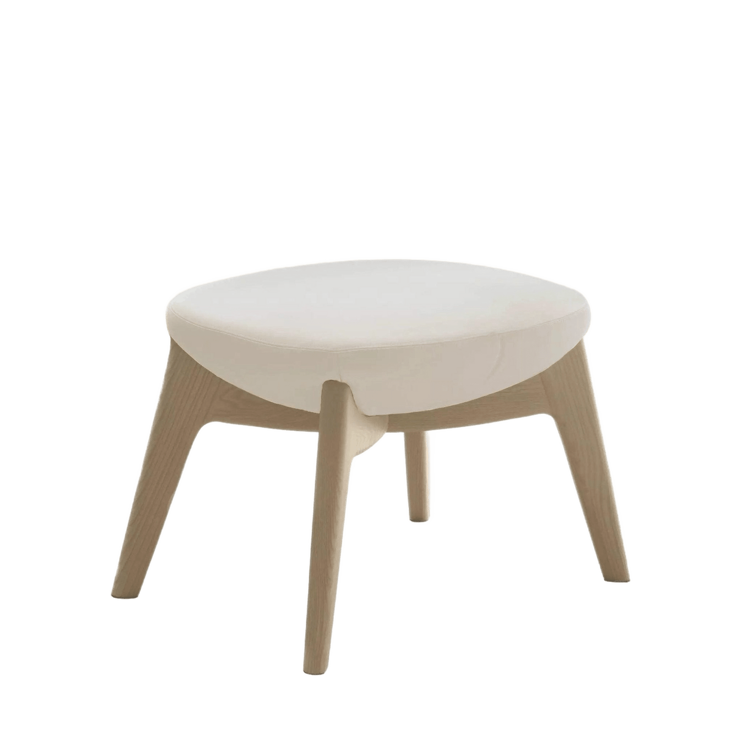 Muse Ottoman Oak Stain / White Snow Leather