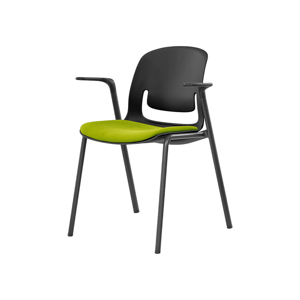 Palette Steel 4 - Leg Chair Black No Black Fabric