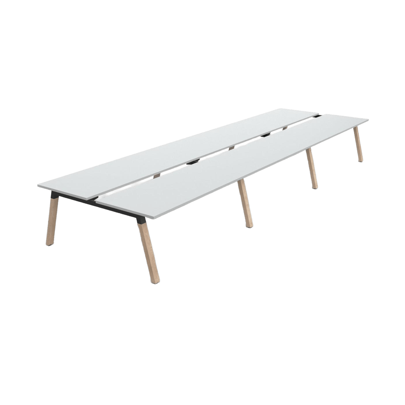 Plantation 6 Person Double Sided Desk 1600x600 / White
