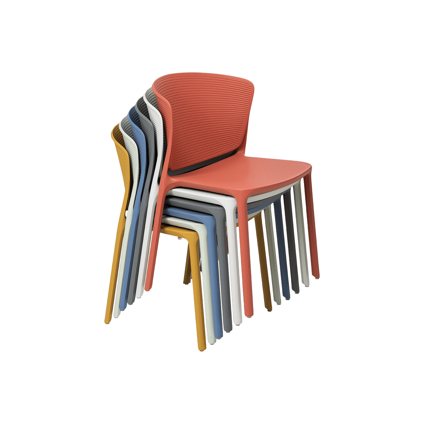 Ripple Moulded Plastic Chair White Grey (Ripple)