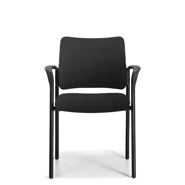 Seto Side Chair Black Metal Base / Black Fabric (Fusion) / Fixed Arms