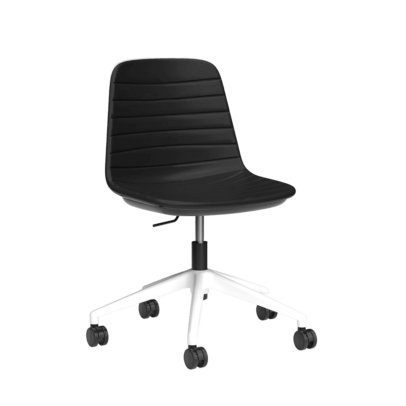 Sofia Swivel Chair PU Upholstery Black PU (Sofia) / White Metal Base / No Tilt