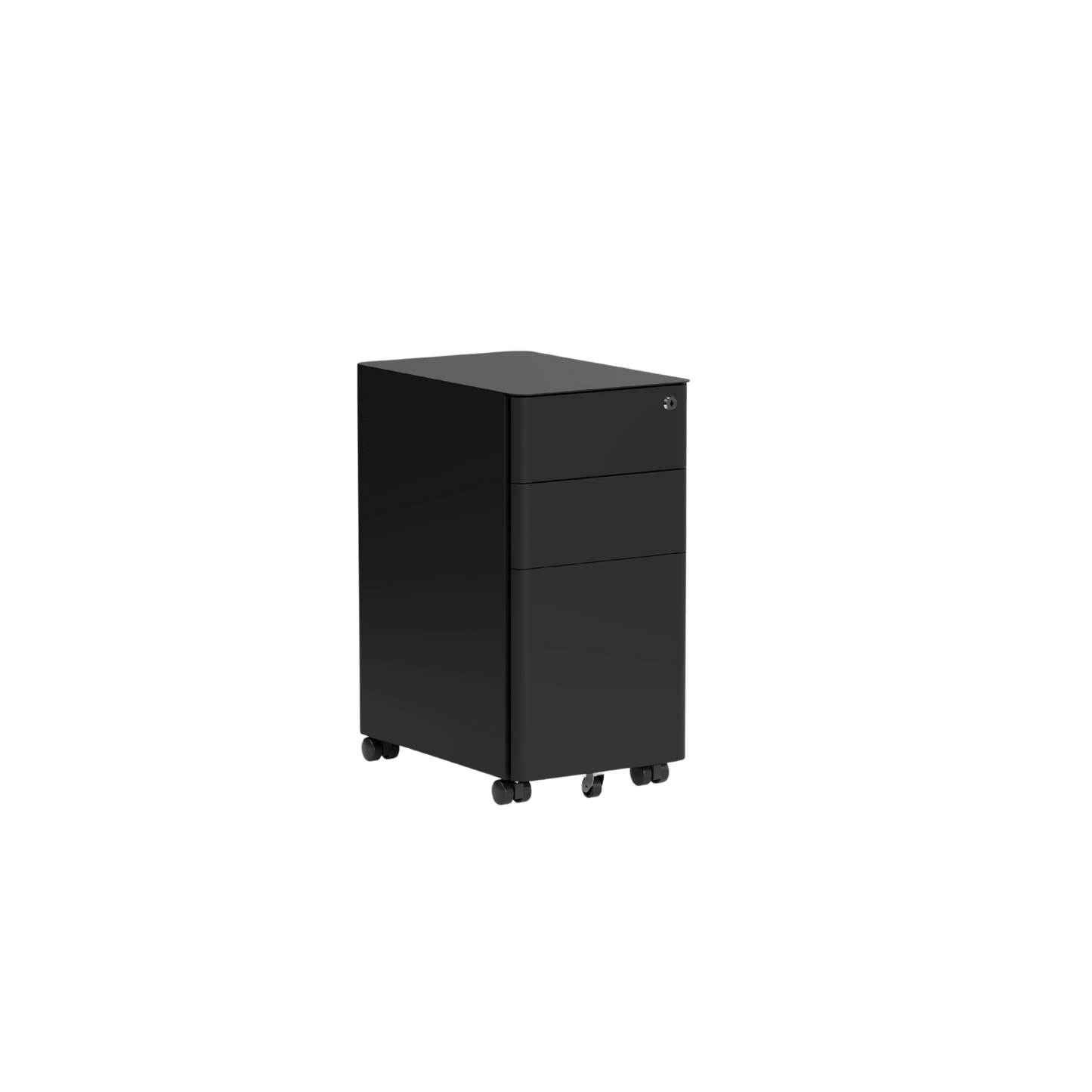 Tempo Narrow Steel Mobile Pedestal with Rounded Corners White Metal