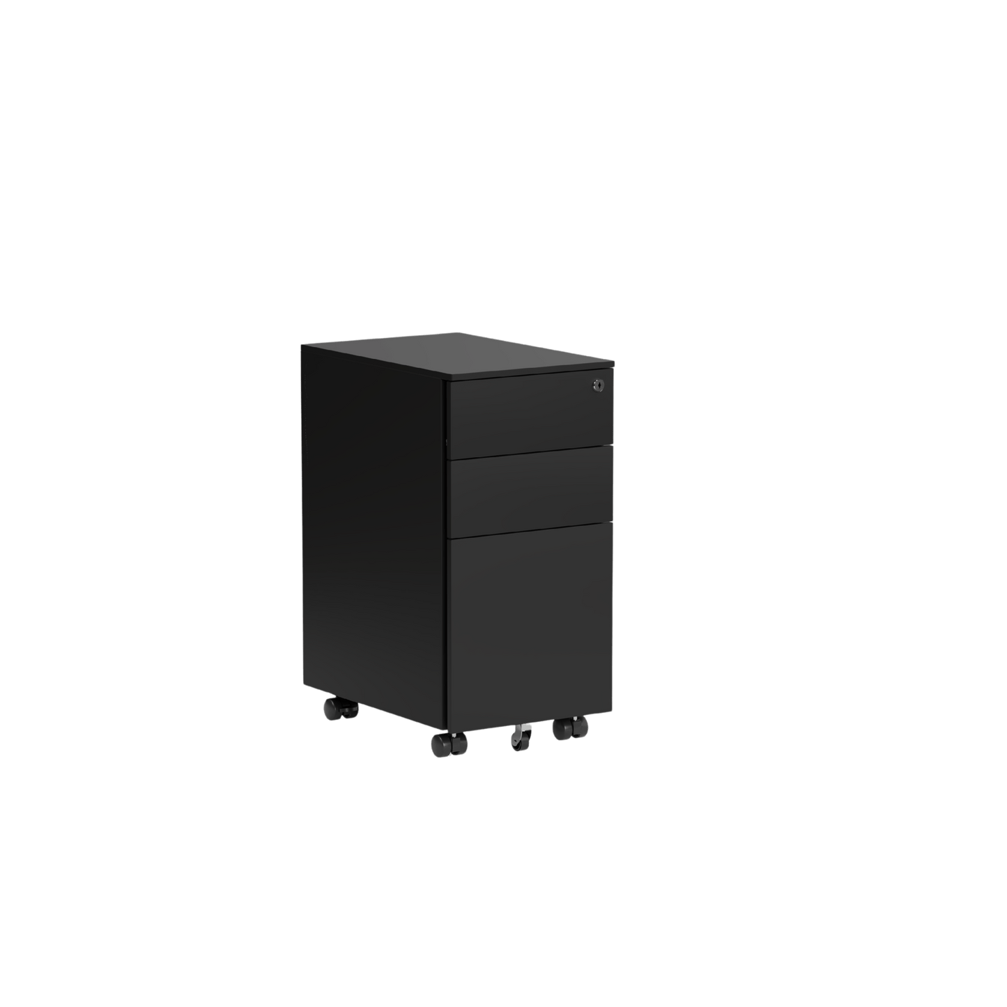 Tempo Narrow Steel Mobile Pedestal with Square Corners White Metal