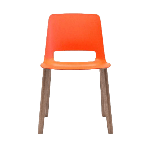 Unica Timber 4 Leg PP Red Blood Orange (Unica) / Oak Stain