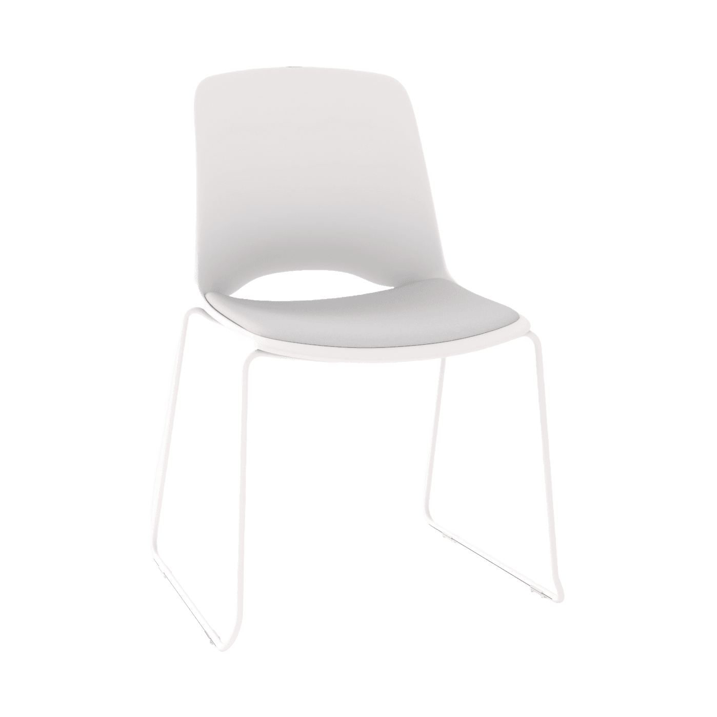 Vista Glide Chair with Padded Seat White / Silver (Vista)