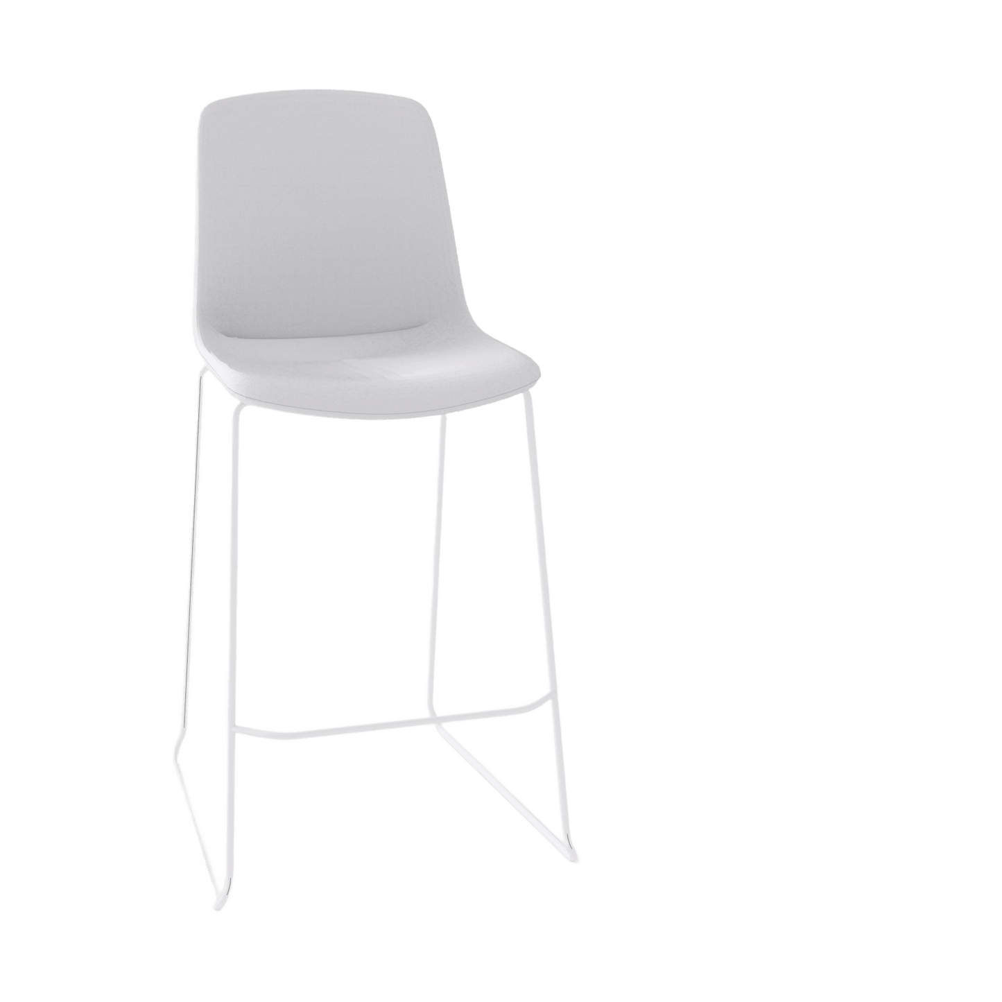 Vista Rise Stool Fully Upholstered White / Silver (Vista)