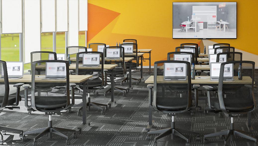 Space Savers : The Axis Height Adjustable Flip Table - Office Furniture Company 