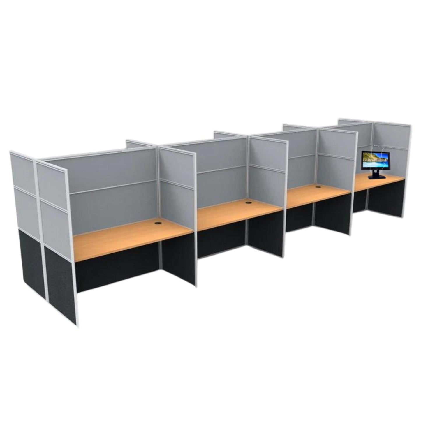 Rapid Screen 8 Person Workstation - Office Furniture Company 
