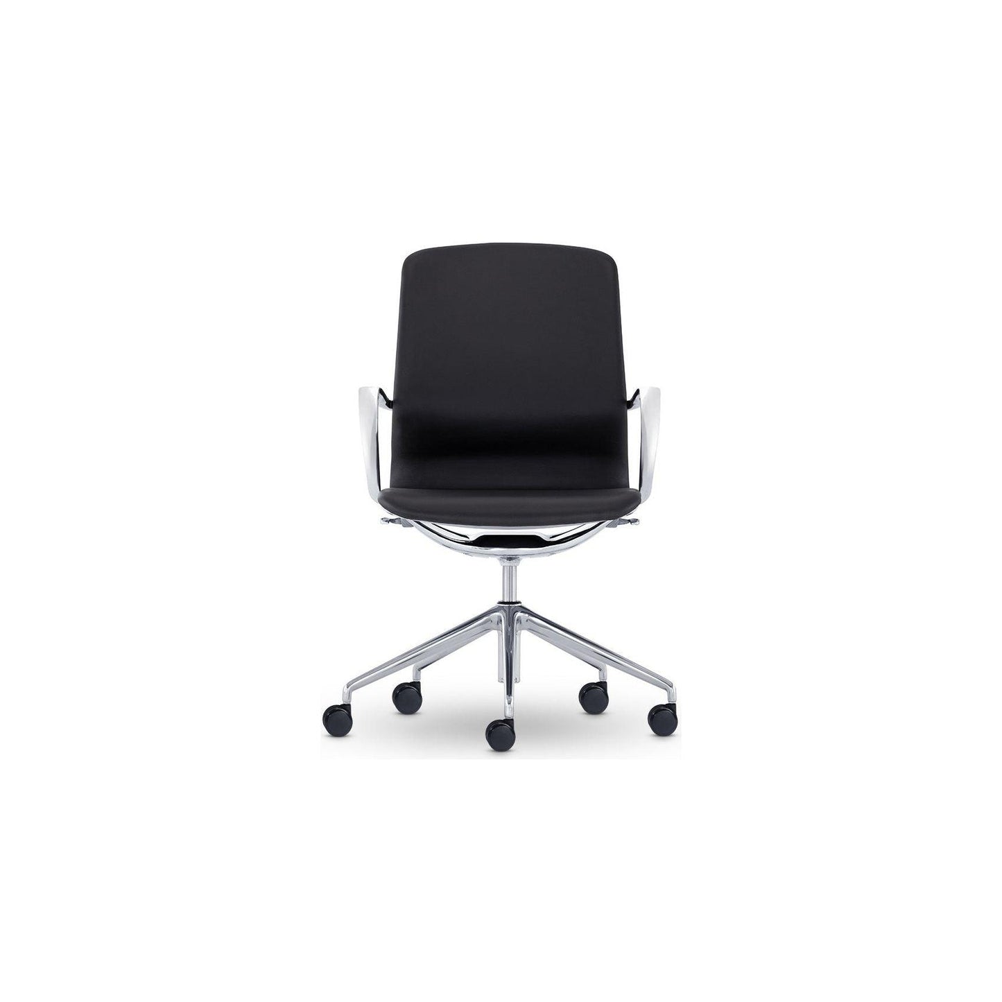Meta Executive Meeting Chair in Black Leather - Office Furniture Company 