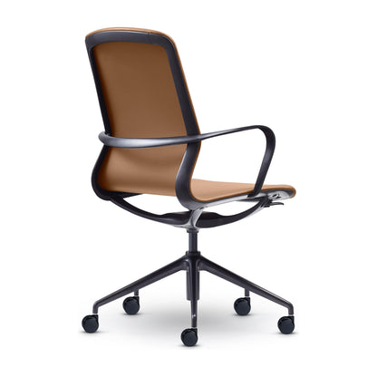Meta Executive Meeting Chair in Tan Leather - Office Furniture Company 