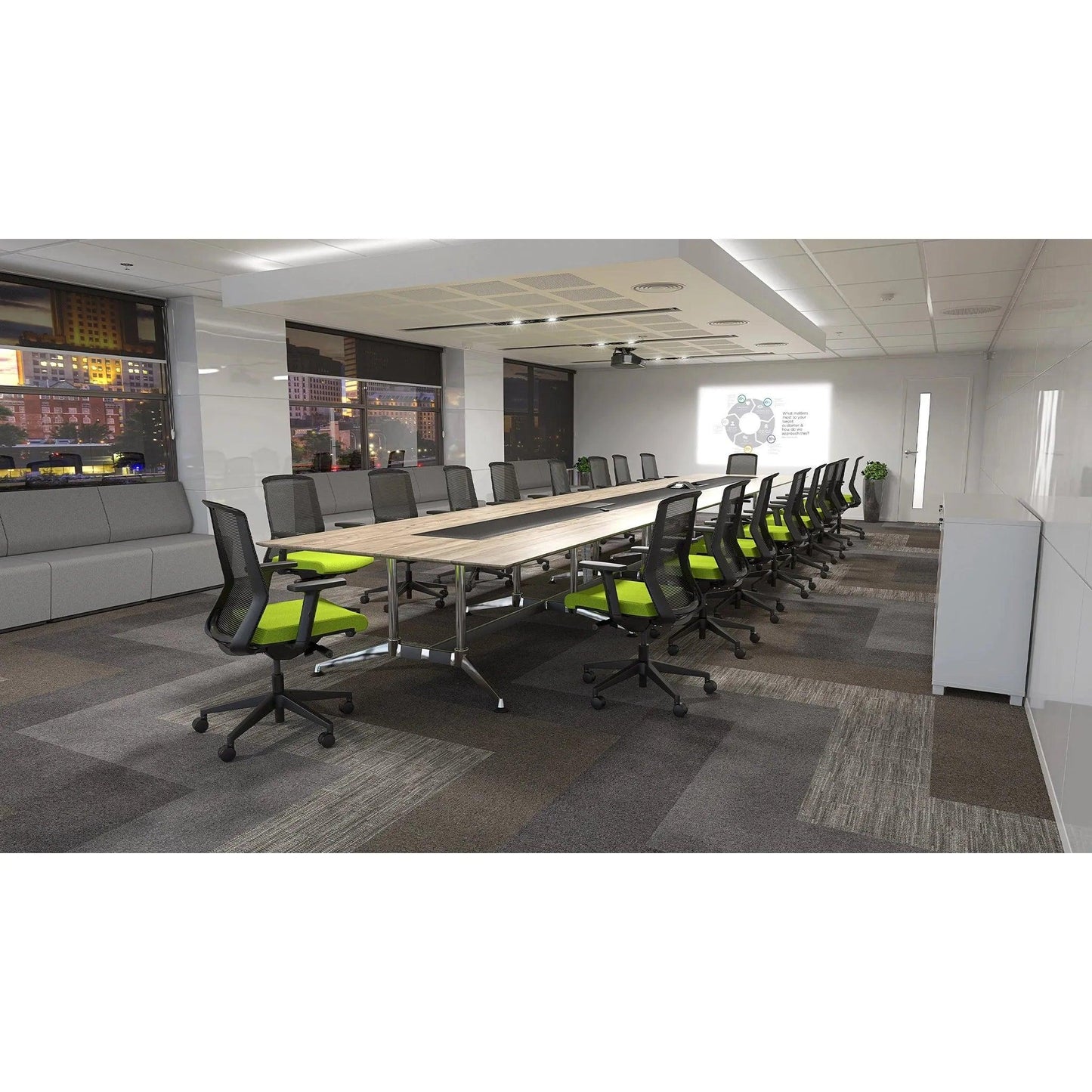 Modulus Twin Post Boardroom Table - Office Furniture Company 