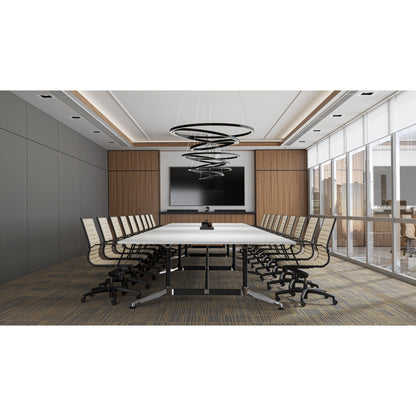 Modulus Boardroom Table with All Black Twin Post Legs