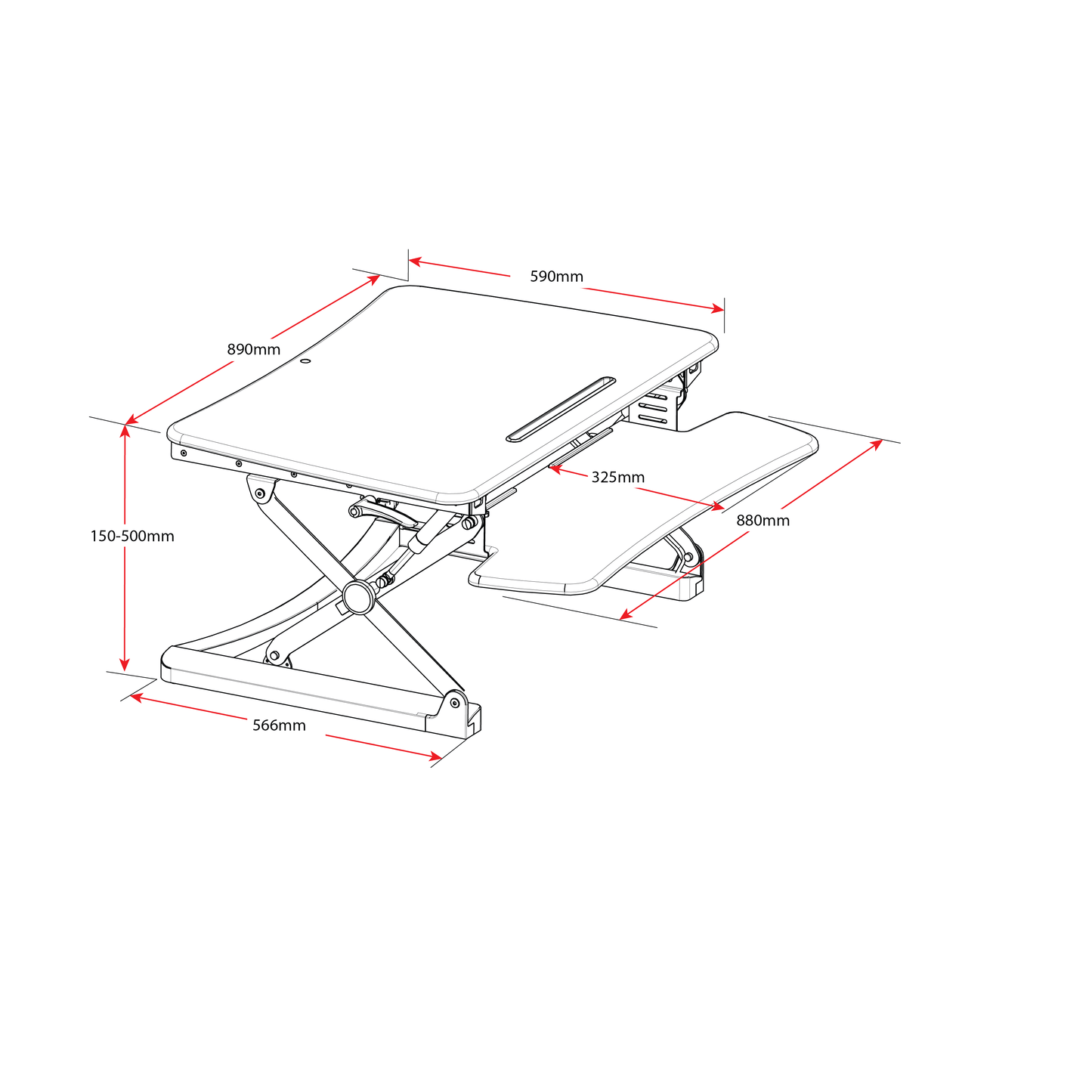 Manual Desk Riser - Office Furniture Company 