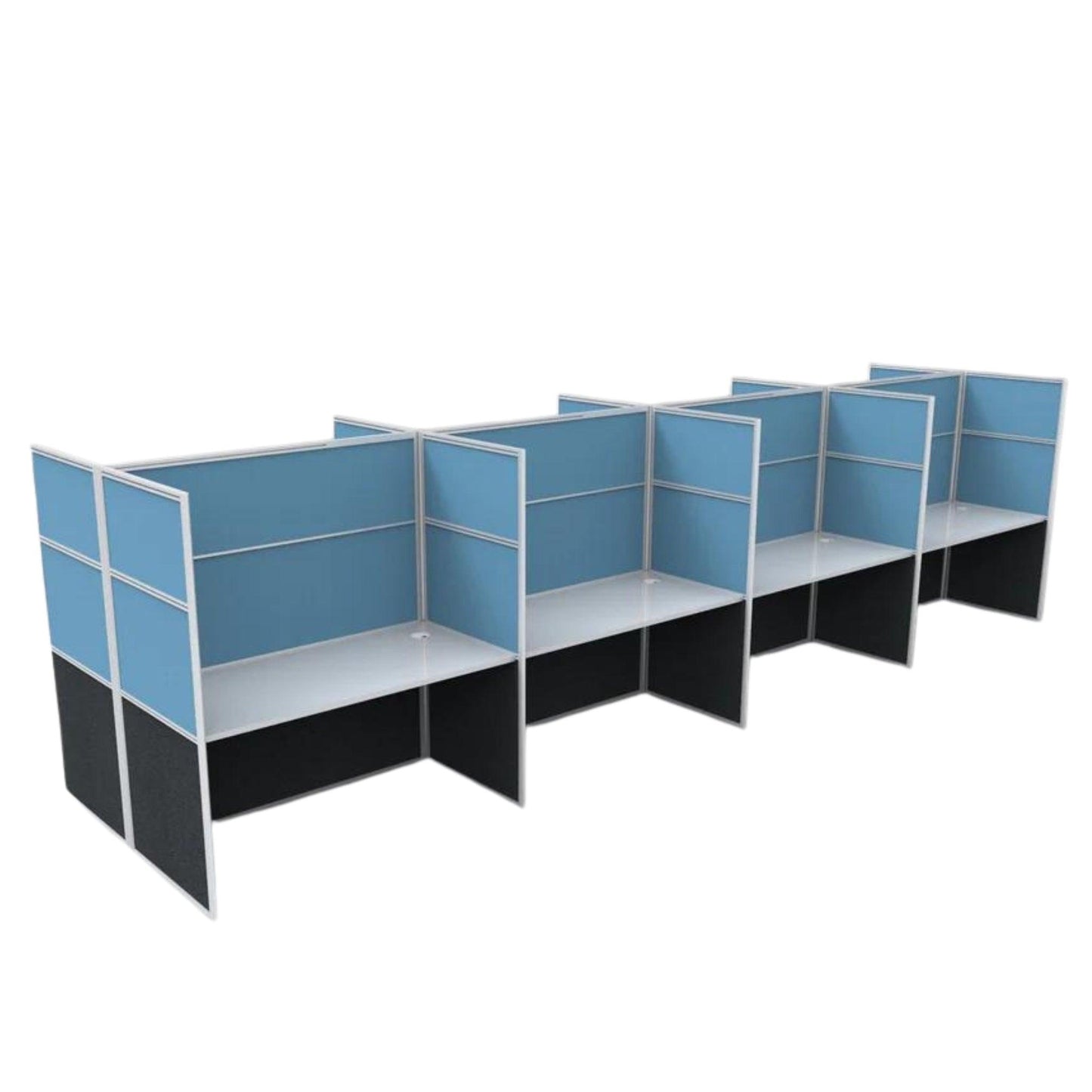Rapid Screen 8 Person Workstation - Office Furniture Company 