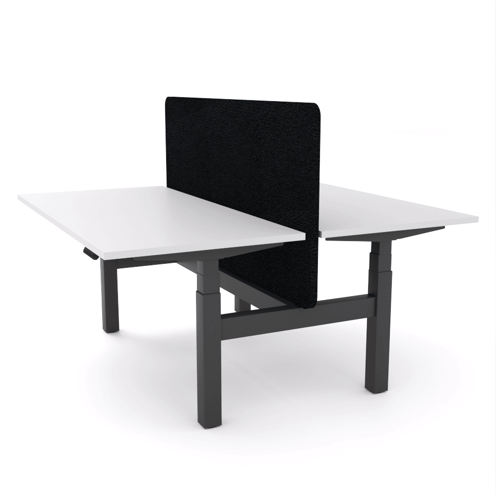 Agile Motion - Electric Height Adjustable Double Sided Workstation With Screen - Office Furniture Company 