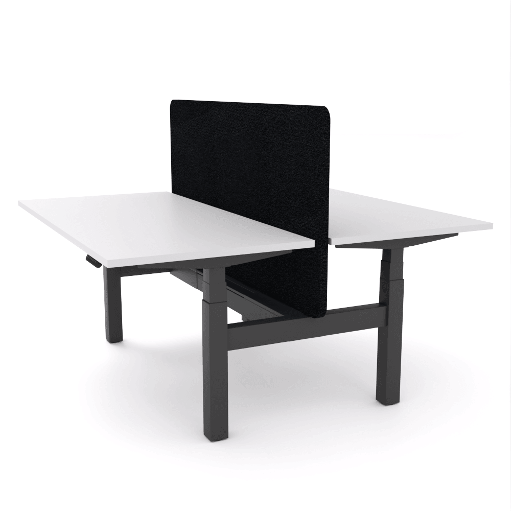 Agile Motion - Electric Height Adjustable Double Sided Workstation With Screen - Office Furniture Company 