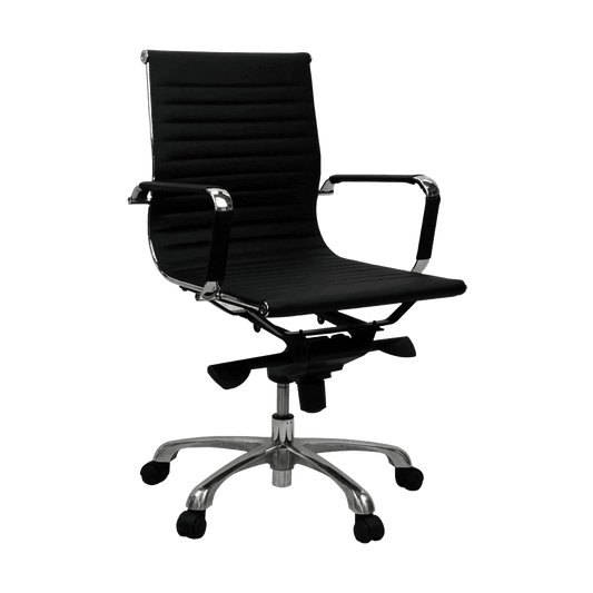 Aero Premium Meeting Chair Mid Back Black PU