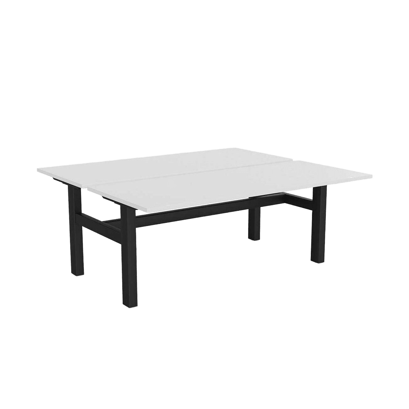 Agile 2 Person Back to Back Workstation 1200x600 White Black Powdercoat