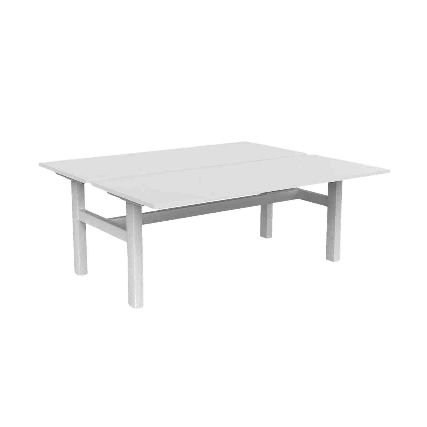 Agile 2 Person Back to Back Workstation 1200x600 White White Powdercoat