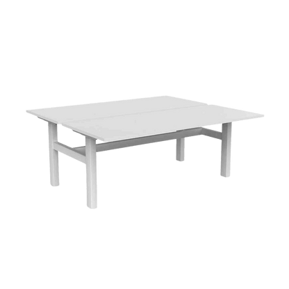 Agile 2 Person Back to Back Workstation 1200x600 White White Powdercoat