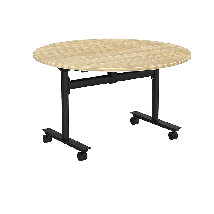 Agile Mobile Flip/ Folding Table 1200 Round / New Oak