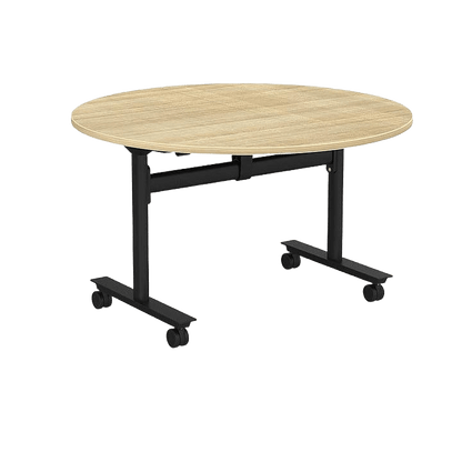 Agile Mobile Flip/ Folding Table 1200 Round / New Oak