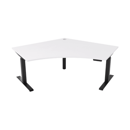 Agile Motion Electric Height Adjustable 120 Degree Workstation 1200 X 1200 X 750 black - powdercoat white - melamine - Office Furniture Company