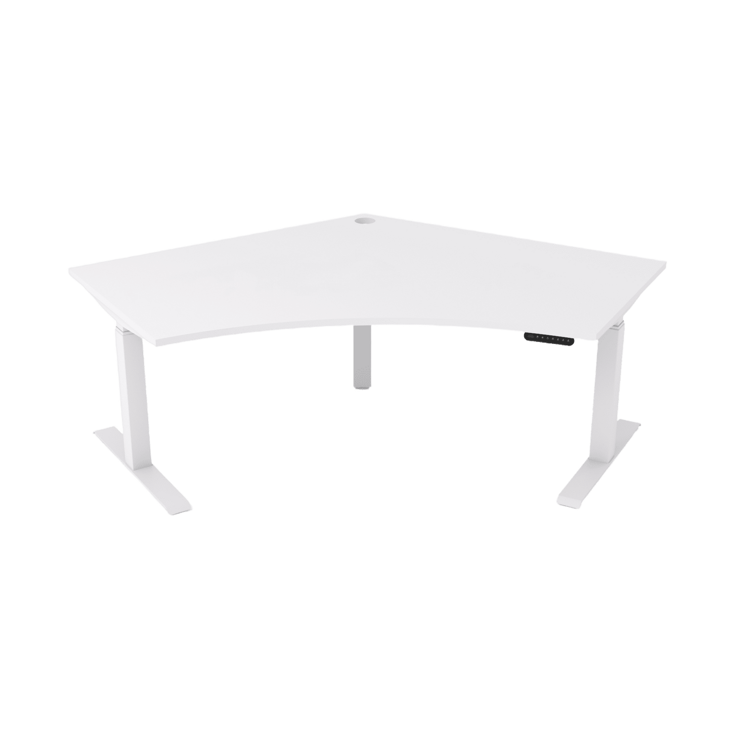 Agile Motion Electric Height Adjustable 120 Degree Workstation 1200 X 1200 X 750 white - powdercoat white - melamine - Office Furniture Company