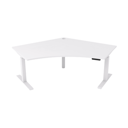 Agile Motion Electric Height Adjustable 120 Degree Workstation 1200 X 1200 X 750 white - powdercoat white - melamine - Office Furniture Company