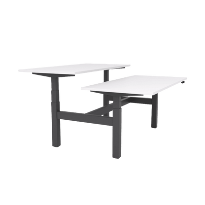 Agile Motion - Electric Height Adjustable Double Sided Workstation 1200x750 New Oak Top / Black Frame No Cable Tray