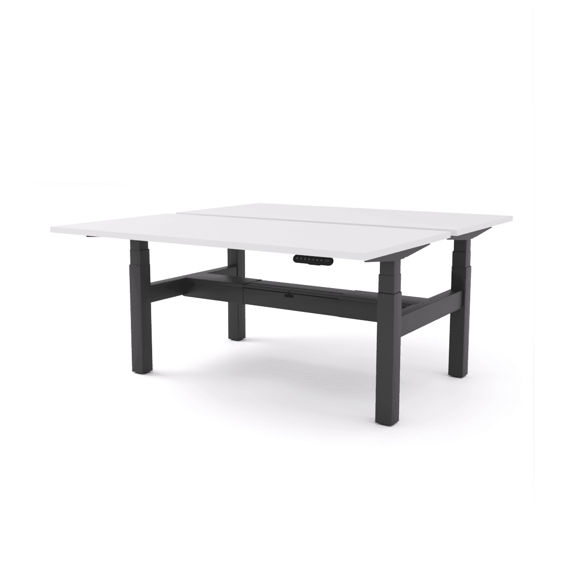 Agile Motion - Electric Height Adjustable Double Sided Workstation 1200x750 White Top / Black Frame With Cable Tray