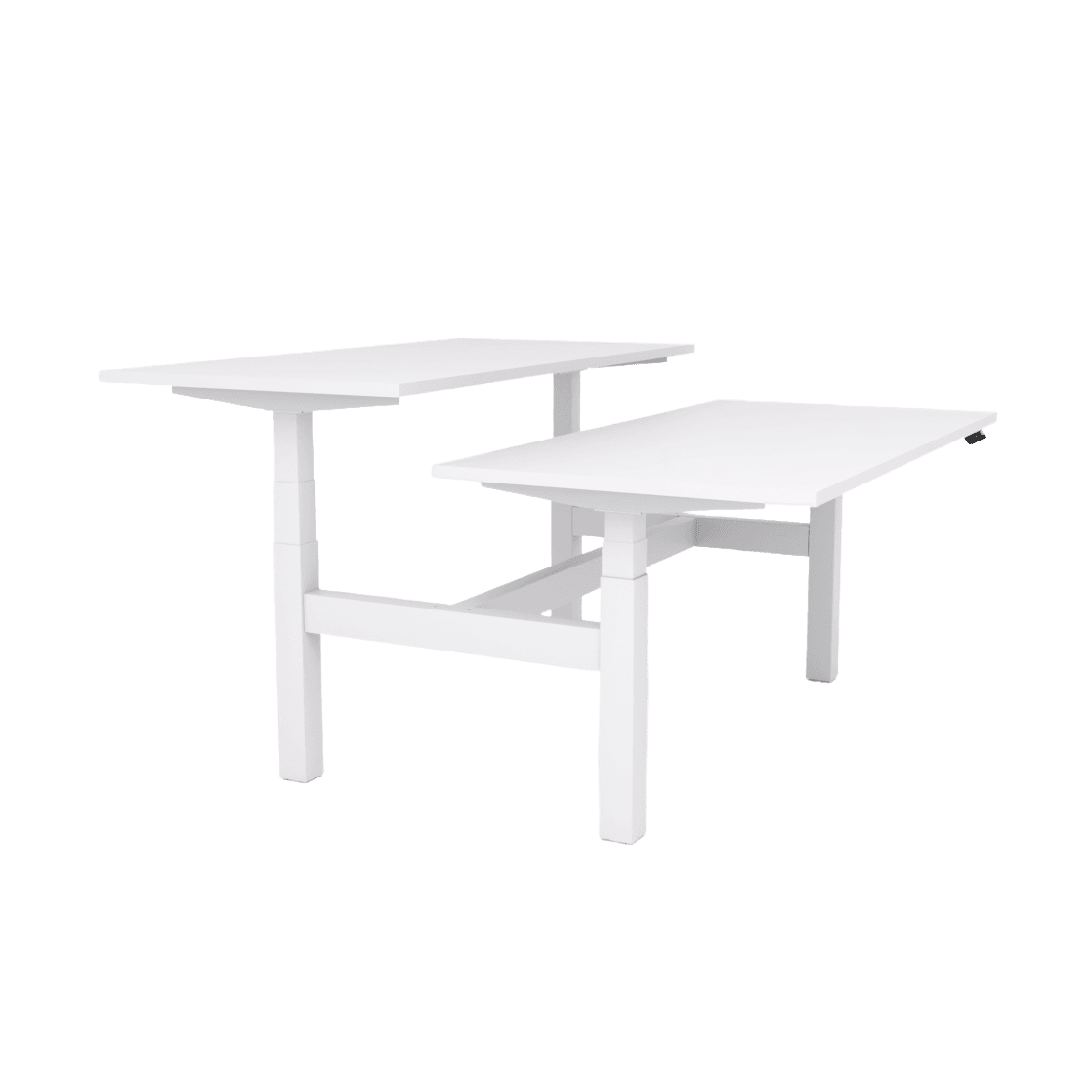 Agile Motion - Electric Height Adjustable Double Sided Workstation 1200x750 White Top / Black Frame No Cable Tray