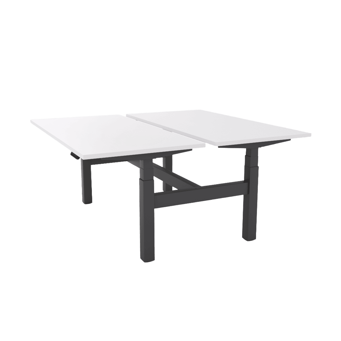 Agile Motion - Electric Height Adjustable Double Sided Workstation 1200x750 White Top / Black Frame No Cable Tray
