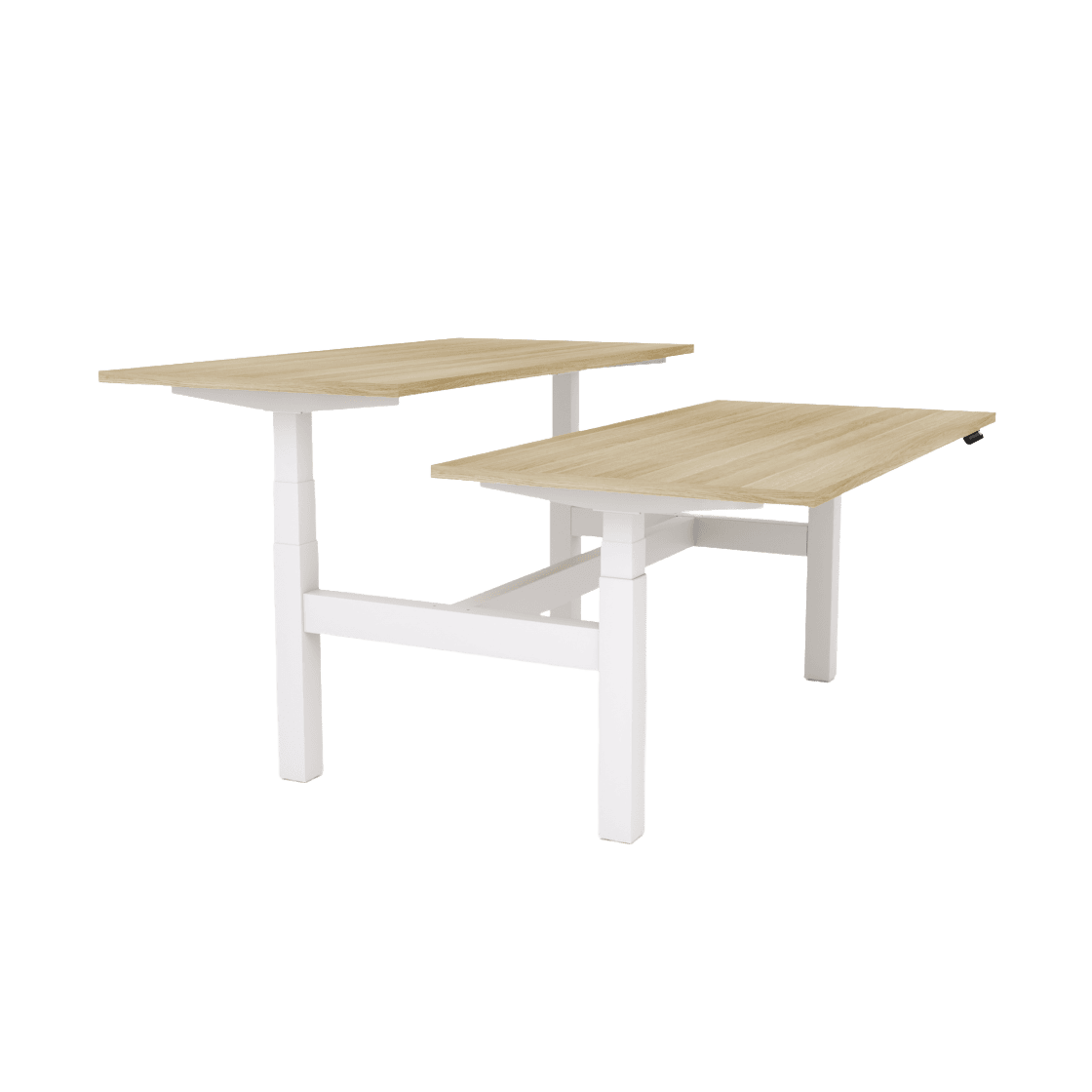 Agile Motion - Electric Height Adjustable Double Sided Workstation 1200x750 White Top / Black Frame No Cable Tray