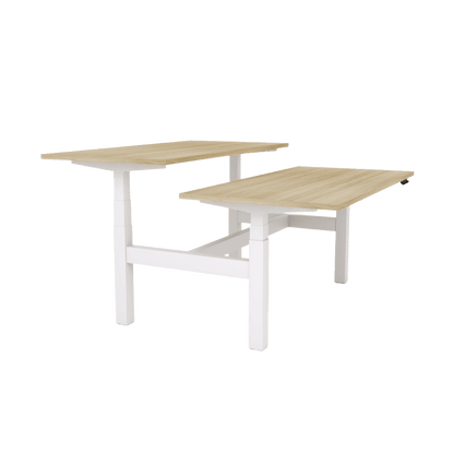 Agile Motion - Electric Height Adjustable Double Sided Workstation 1200x750 White Top / Black Frame No Cable Tray