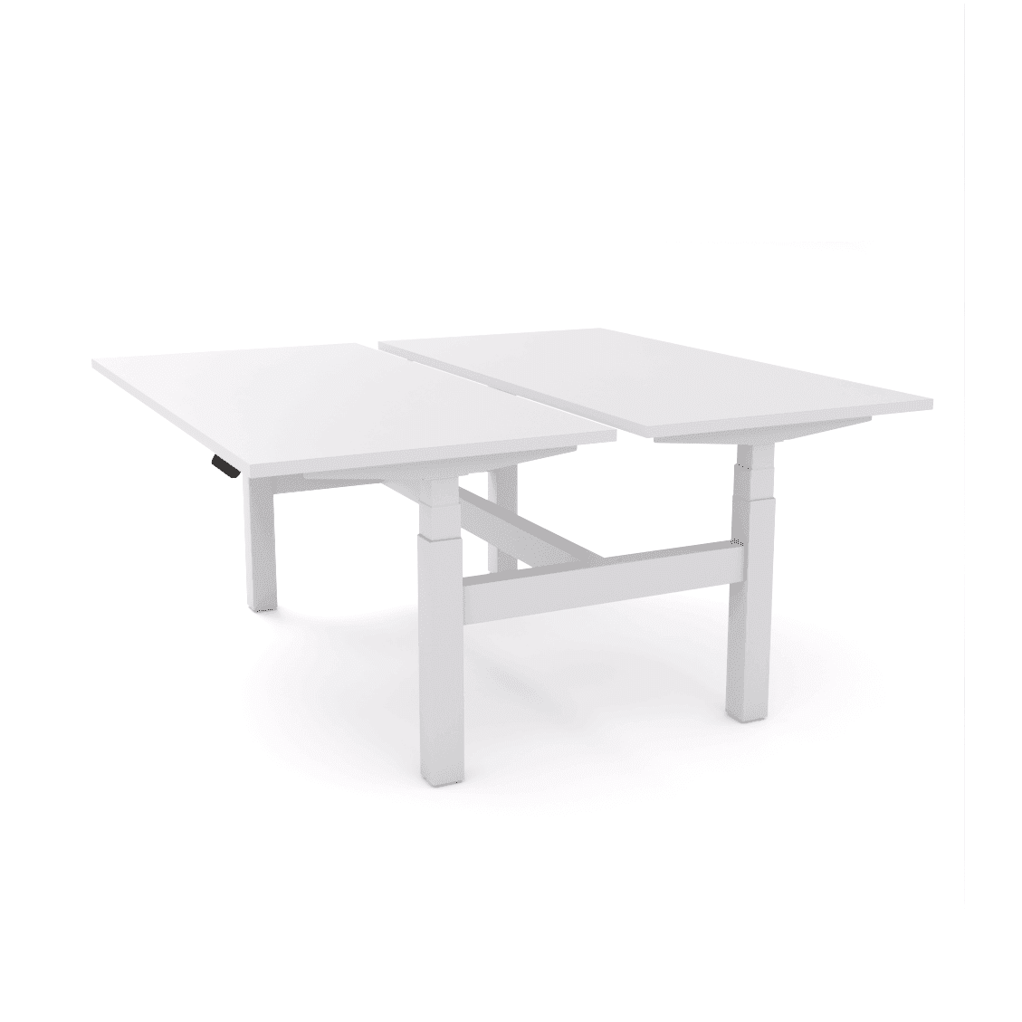 Agile Motion - Electric Height Adjustable Double Sided Workstation 1200x750 White Top / White Frame No Cable Tray