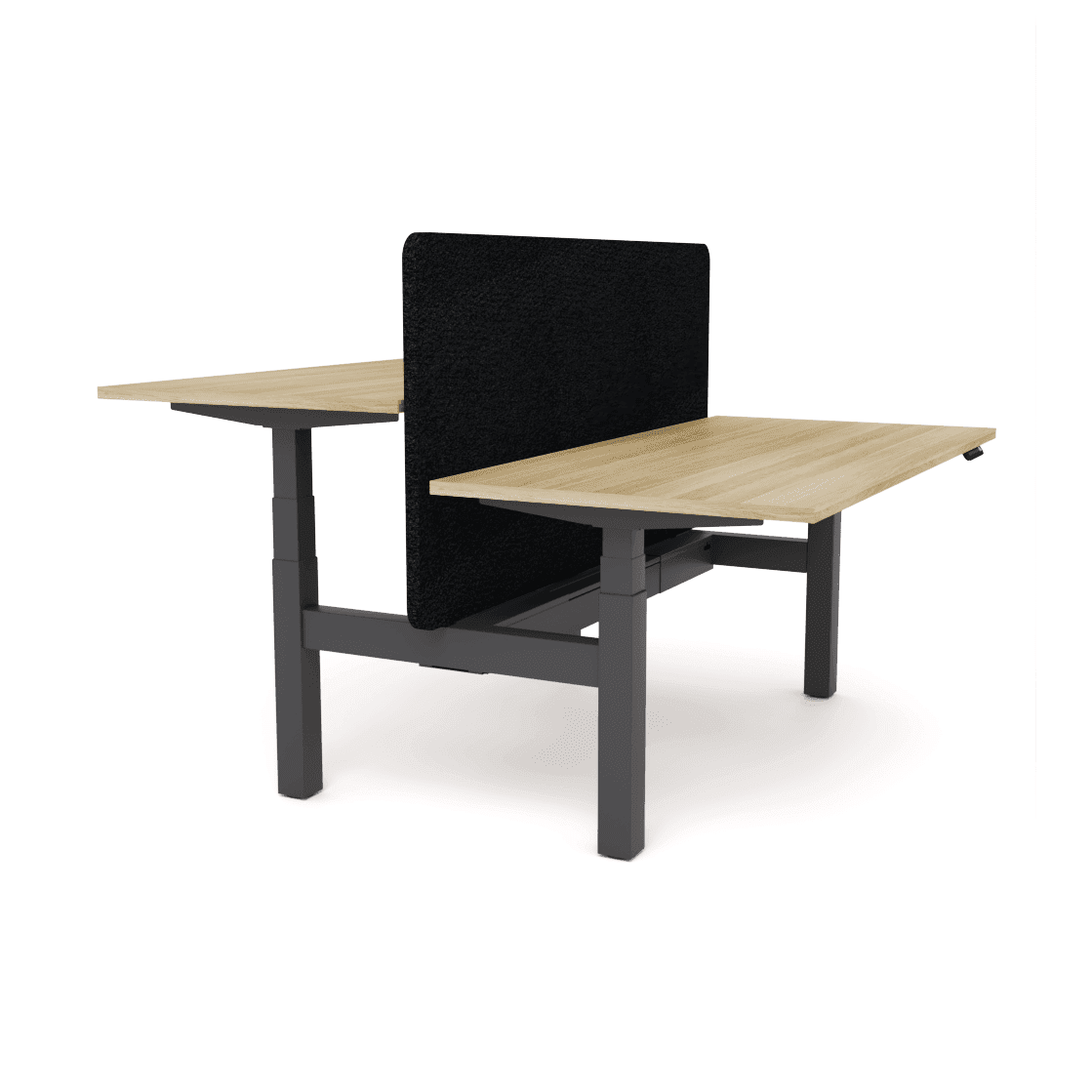 Agile Motion - Electric Height Adjustable Double Sided Workstation With Screen 1200x600 White Top / White Frame No Cable Tray