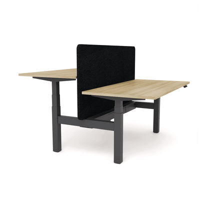 Agile Motion - Electric Height Adjustable Double Sided Workstation With Screen 1200x600 White Top / White Frame No Cable Tray