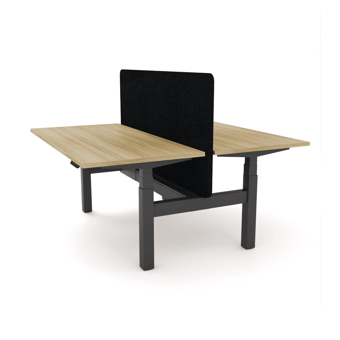 Agile Motion - Electric Height Adjustable Double Sided Workstation With Screen 1200x600 White Top / White Frame No Cable Tray