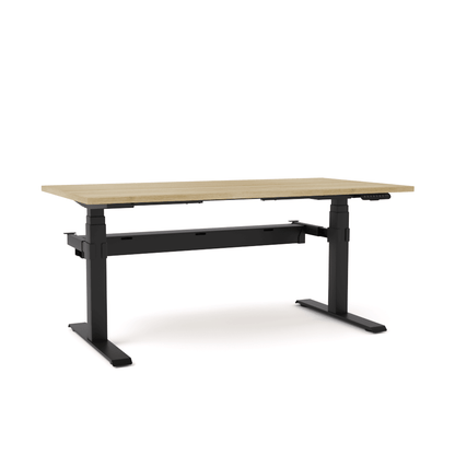 Agile Motion Electric Height Adjustable Single Workstation 1200 X 750 New Oak Top / Black Frame With Cable Tray - Office Furniture Company