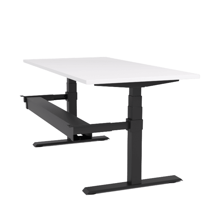 Agile Motion Electric Height Adjustable Single Workstation 1200 X 750 White Top / Black Frame With Cable Tray - Office Furniture Company
