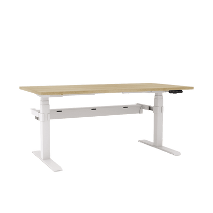 Agile Motion Electric Height Adjustable Single Workstation 1200 X 750 White Top / Black Frame Without Cable Tray - Office Furniture Company