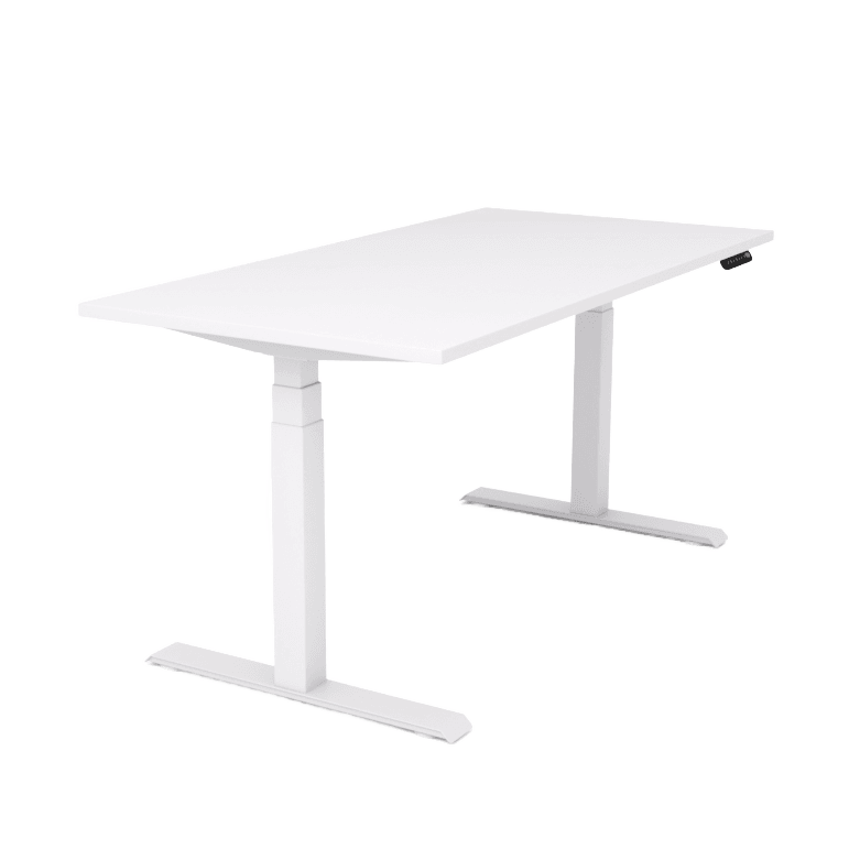 Agile Motion Electric Height Adjustable Single Workstation 1200 X 750 White Top / White Frame Without Cable Tray - Office Furniture Company
