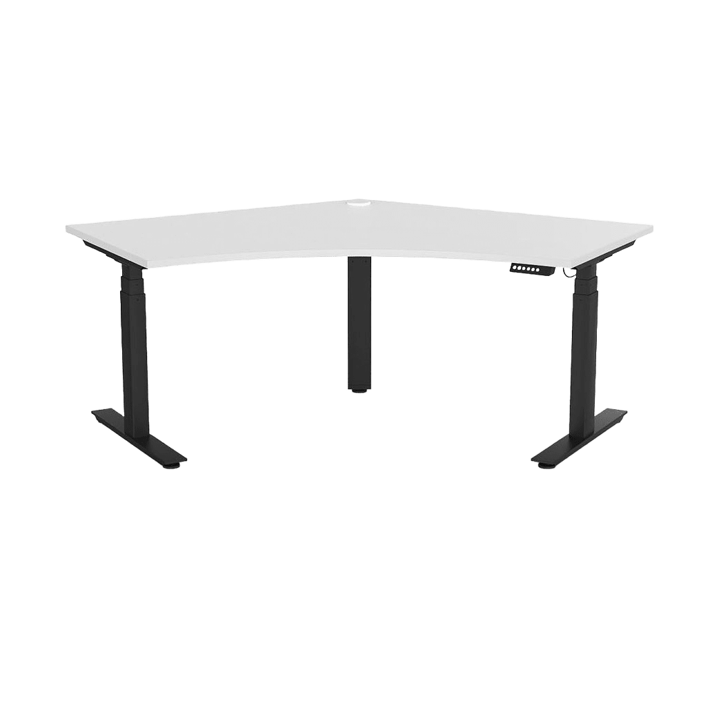 Agile Motion+ Plus Electric Height Adjustable 120 Degree Workstation 1200 X 1200 X 600 black - powdercoat white - melamine - Office Furniture Company