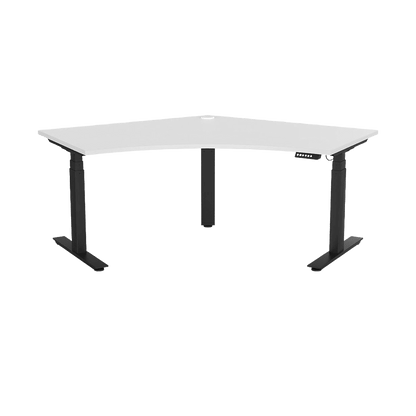 Agile Motion+ Plus Electric Height Adjustable 120 Degree Workstation 1200 X 1200 X 600 black - powdercoat white - melamine - Office Furniture Company