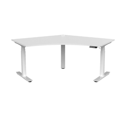 Agile Motion+ Plus Electric Height Adjustable 120 Degree Workstation 1200 X 1200 X 600 white - powdercoat white - melamine - Office Furniture Company
