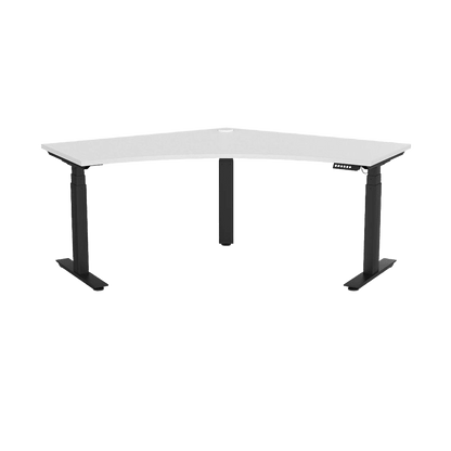 Agile Motion+ Plus Electric Height Adjustable 120 Degree Workstation 1200 X 1200 X 750 black - powdercoat white - melamine - Office Furniture Company