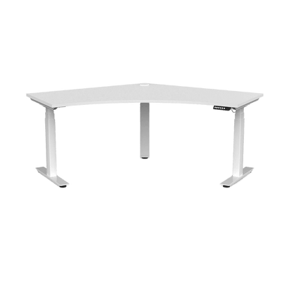 Agile Motion+ Plus Electric Height Adjustable 120 Degree Workstation 1200 X 1200 X 750 white - powdercoat white - melamine - Office Furniture Company
