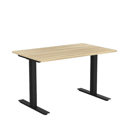 Agile Office Desk 1200 X 600 New Oak Melamine Black Powdercoat - Office Furniture Company